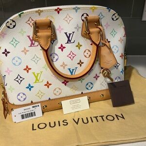 Louis Vuitton White Multicolor Monogram Alma